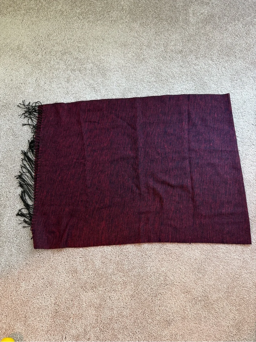 Francesca's Collections Burgundy and Black Fringe Wrap Scarf